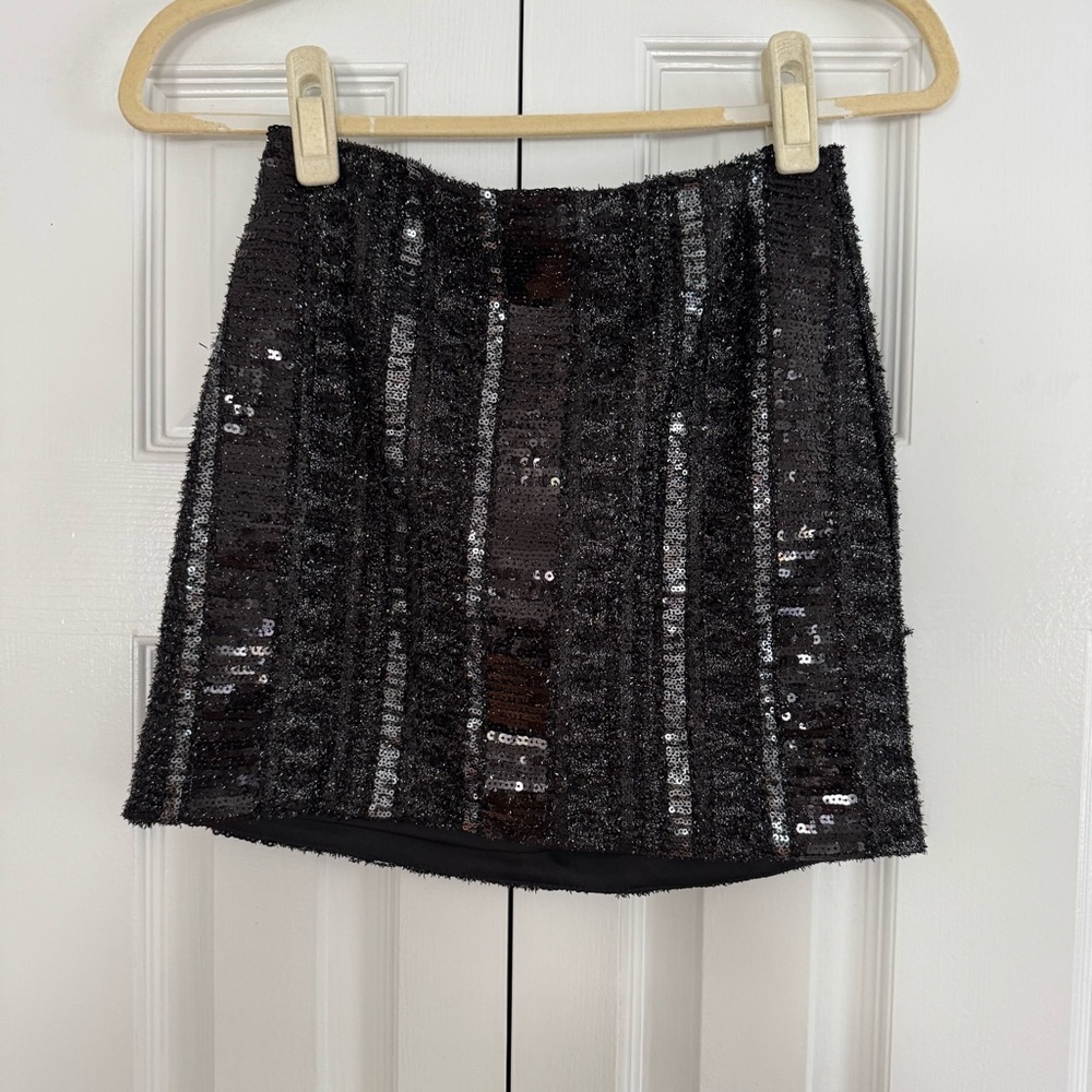 Express Sequin Black Skirt